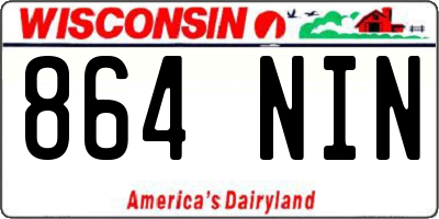 WI license plate 864NIN
