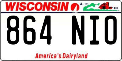 WI license plate 864NIO