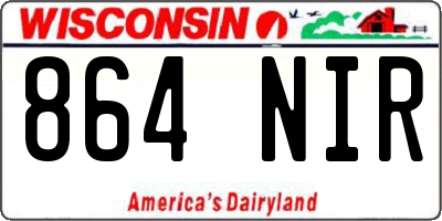 WI license plate 864NIR