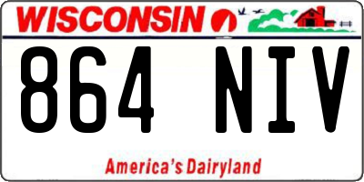 WI license plate 864NIV