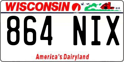 WI license plate 864NIX
