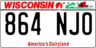 WI license plate 864NJO