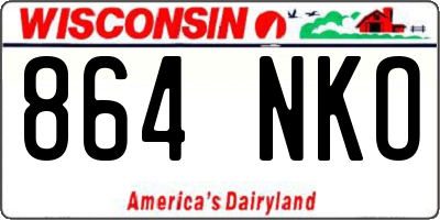 WI license plate 864NKO
