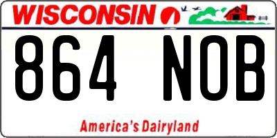 WI license plate 864NOB