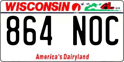 WI license plate 864NOC