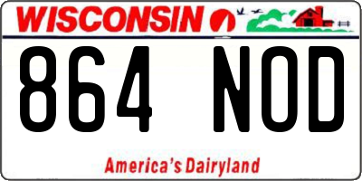 WI license plate 864NOD