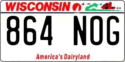 WI license plate 864NOG