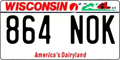 WI license plate 864NOK