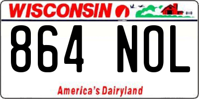 WI license plate 864NOL