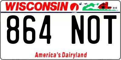WI license plate 864NOT
