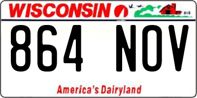WI license plate 864NOV