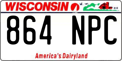 WI license plate 864NPC