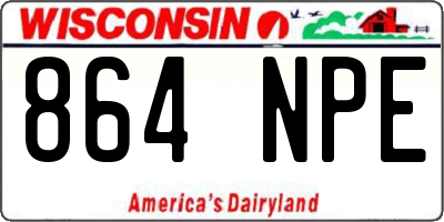 WI license plate 864NPE