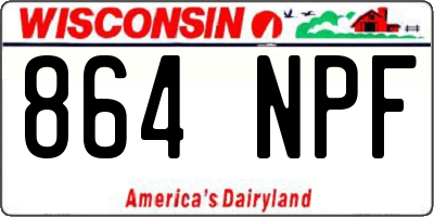 WI license plate 864NPF