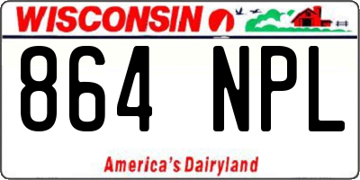 WI license plate 864NPL