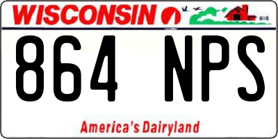 WI license plate 864NPS