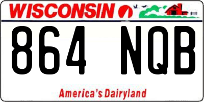 WI license plate 864NQB