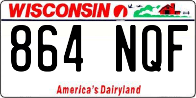 WI license plate 864NQF