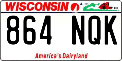 WI license plate 864NQK