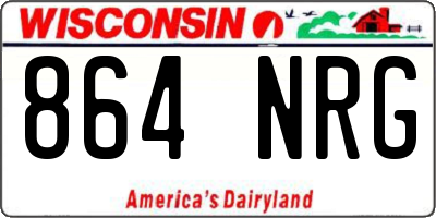 WI license plate 864NRG