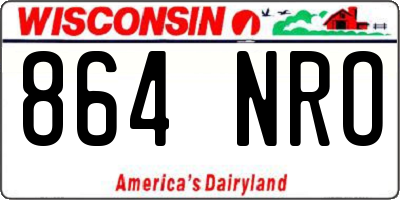 WI license plate 864NRO