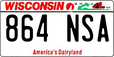WI license plate 864NSA