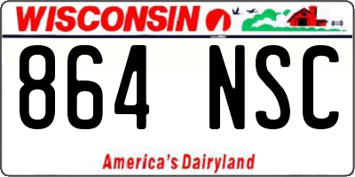 WI license plate 864NSC