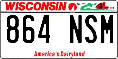 WI license plate 864NSM