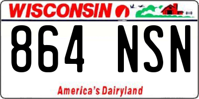 WI license plate 864NSN