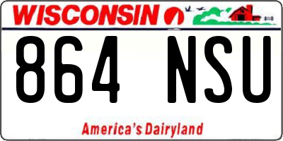 WI license plate 864NSU