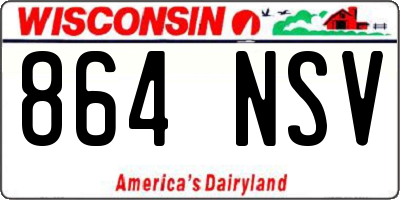 WI license plate 864NSV