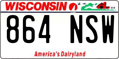 WI license plate 864NSW