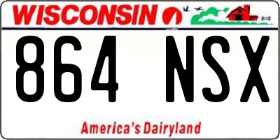 WI license plate 864NSX