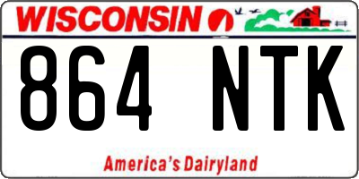 WI license plate 864NTK