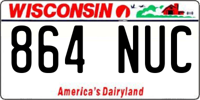 WI license plate 864NUC