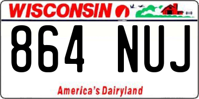 WI license plate 864NUJ