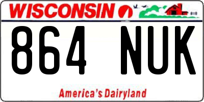 WI license plate 864NUK