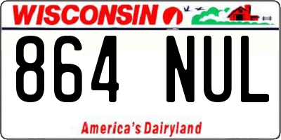 WI license plate 864NUL