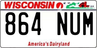 WI license plate 864NUM