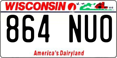 WI license plate 864NUO