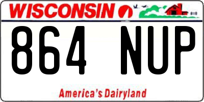WI license plate 864NUP
