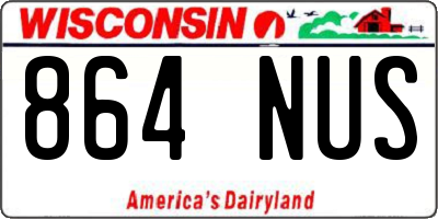 WI license plate 864NUS