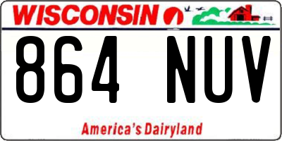 WI license plate 864NUV
