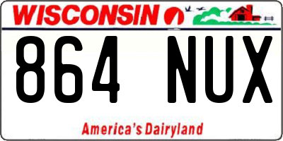WI license plate 864NUX