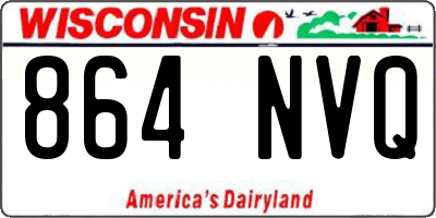 WI license plate 864NVQ