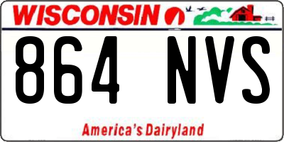 WI license plate 864NVS