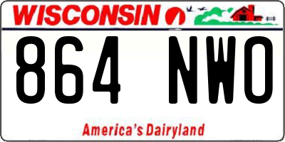 WI license plate 864NWO