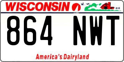 WI license plate 864NWT