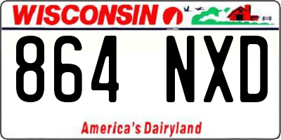 WI license plate 864NXD