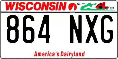 WI license plate 864NXG